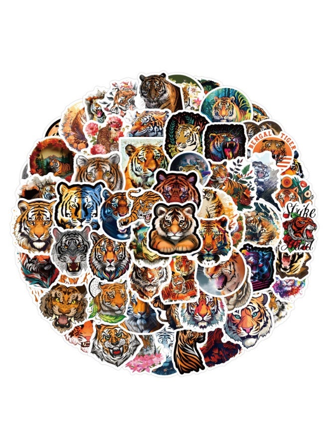 NIBEMINENT 120 Pcs Cartoon Tiger Deco Kit Waterproof Stickers, High Definition Printing Bright Colors, Suitable for Laptop Skateboard Luggage Water Bottle Guitar DIY - Image 1