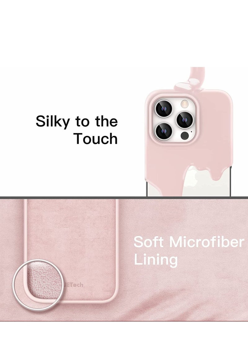 Raxoom Silicone Case for iPhone 14 Pro Max 6.7-inch, Silky-Soft Touch Full-Body Protective Phone Case, Shockproof Cover with Microfiber Lining (Pink) - Image 4