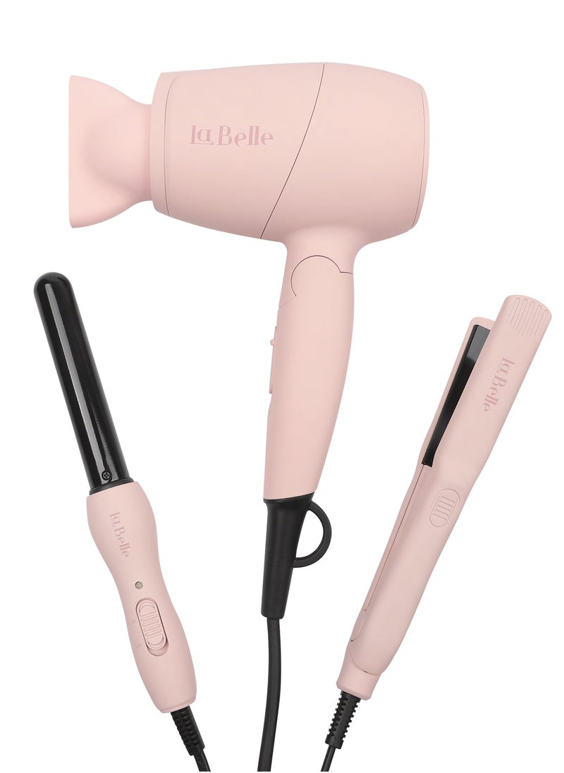 La belle - Mini Hair Styling Set Pink - Image 1
