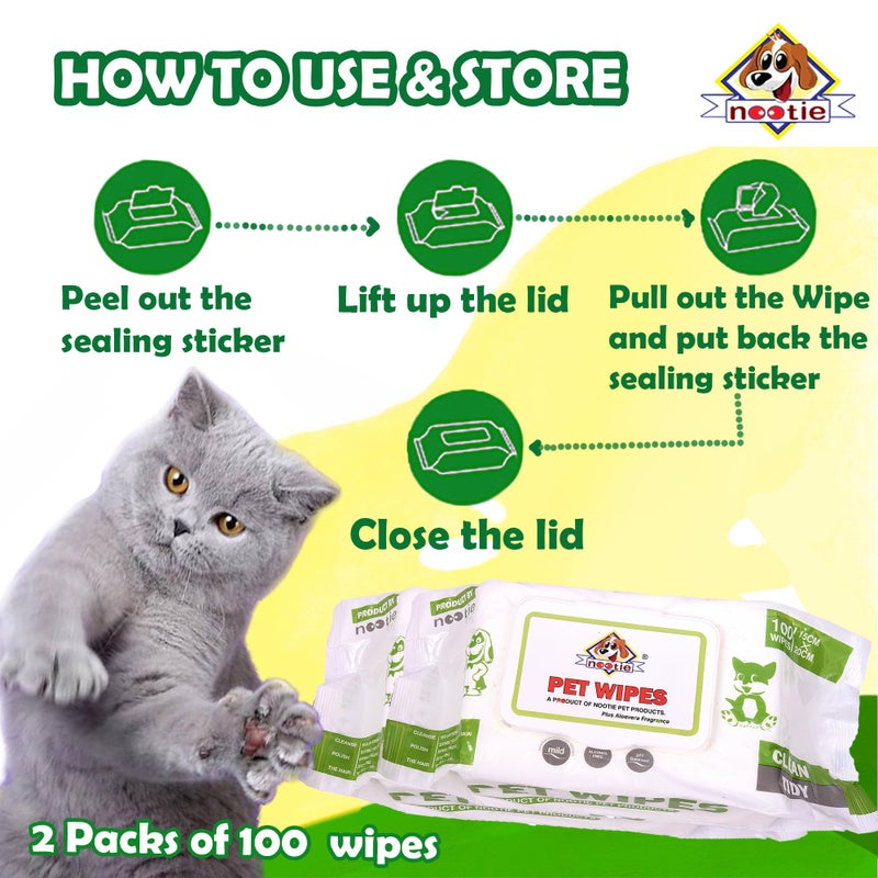 Nootie Anti Bacterial Pet Wet Wipes for Dogs,Paw Cleaning, and Daily Care Natural Extracts & Actives 15"x 20" 100 Wipes (Pack of 2) - Image 3