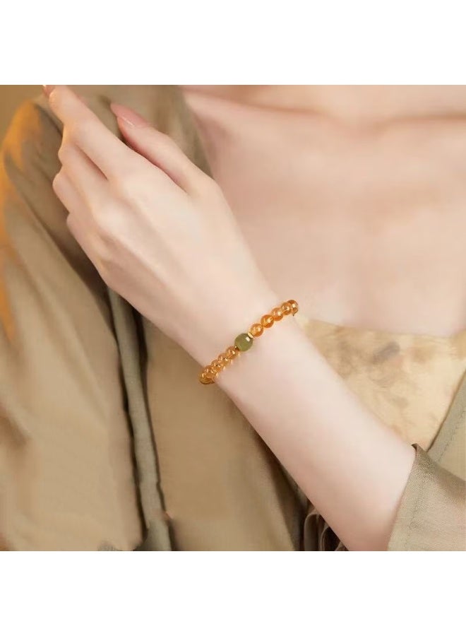 سوار السترين الطبيعي 8mm مع الياقوت الأخضر يمثل الثروة والحظ الجيد والسلام ؛ سوار الطاقة لكل من الأولاد والبنات هو هدية عيد الميلاد المثالية للعائلة والأصدقاء. - Image 3