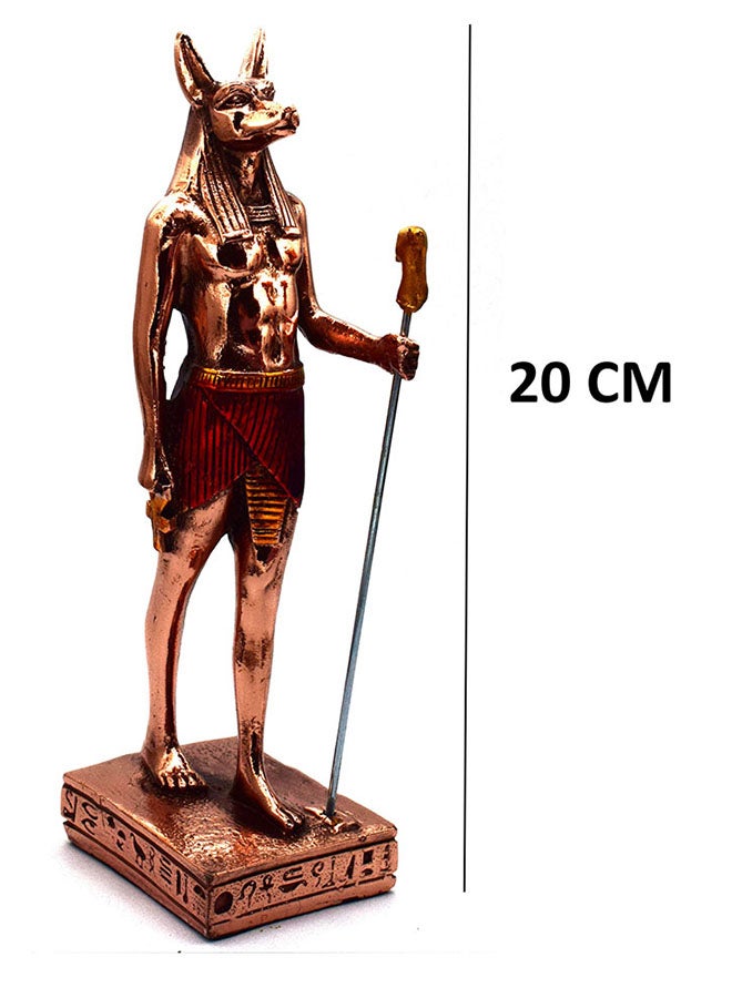 immatgar pharaonic Decorative Egyptian Long Anubis Statue ancient Egyptian souvenirs gifts handmade Home decor Sculptures (Copper - 20 CM Long)