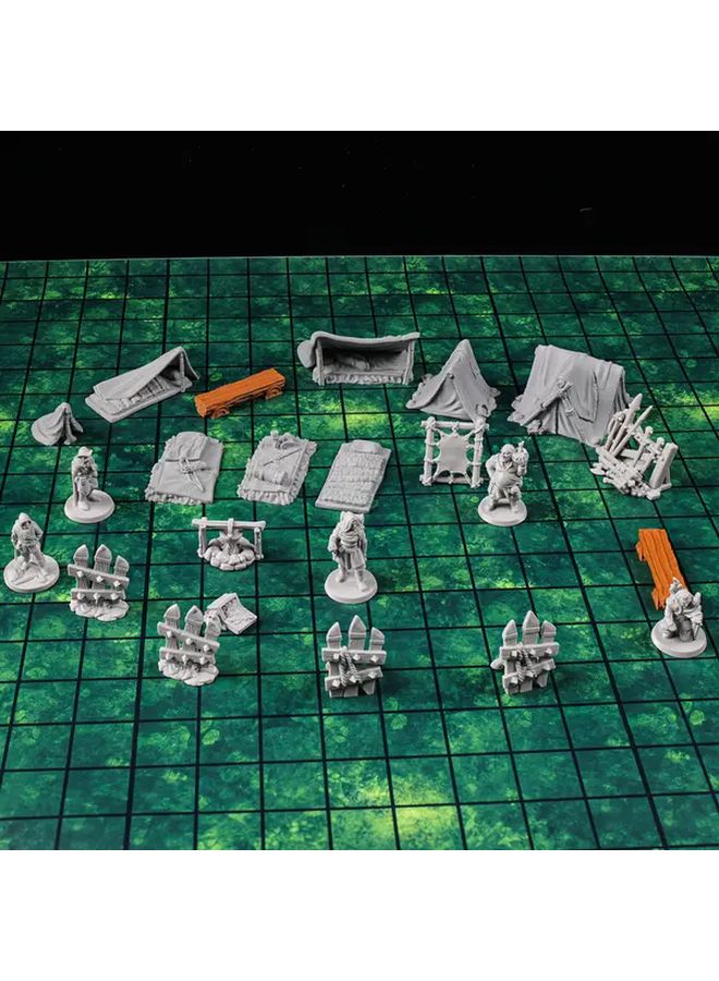 D&D Camp Terrain Building Set for RPG Dungeons and Dragons 28mm Miniature Accessories - Image 1