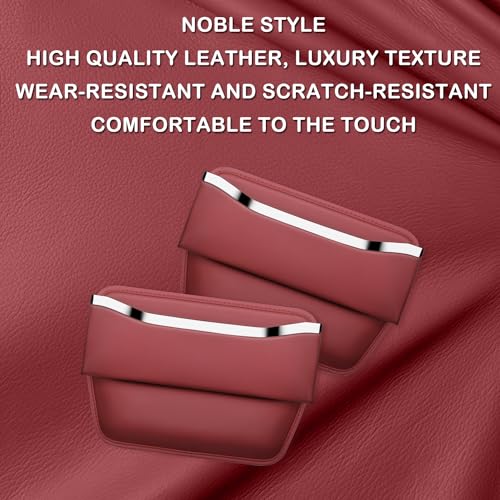 HOLDCY Car Seat Gap Filler Organizer - Leather Console Side Pocket Seat Storage - Stylish and Practical Car Accessories for Cars,SUV,Truck (Red - 1 Pack) - Image 4