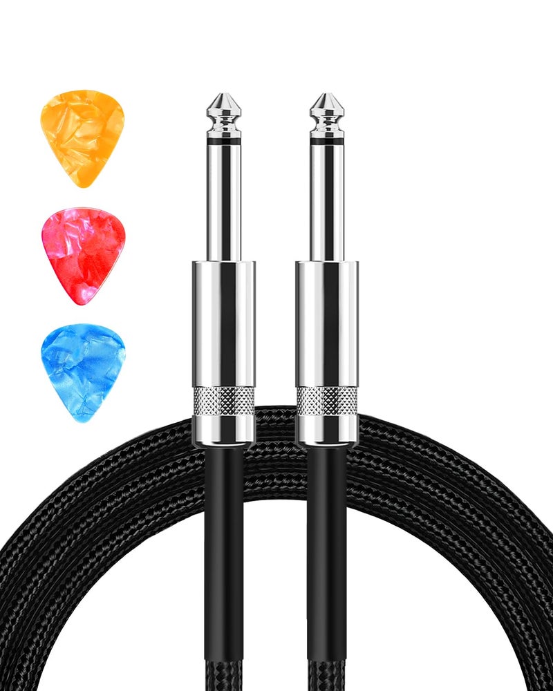 Aqdocvf Guitar Cable, Guitar Cord 10ft AMP Cord for Bass & Electric Guitars/Keyboard/Mandolin TS 1/4 Inch Instrument Cable, Pro Audio Straight Angle Black - Image 1