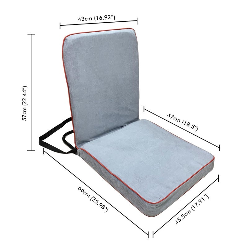Kawachi Folding Relaxing Buddha Yoga Meditation Chair Back Support Reading Floor Chair i113Grey 1 Pcs - Image 2
