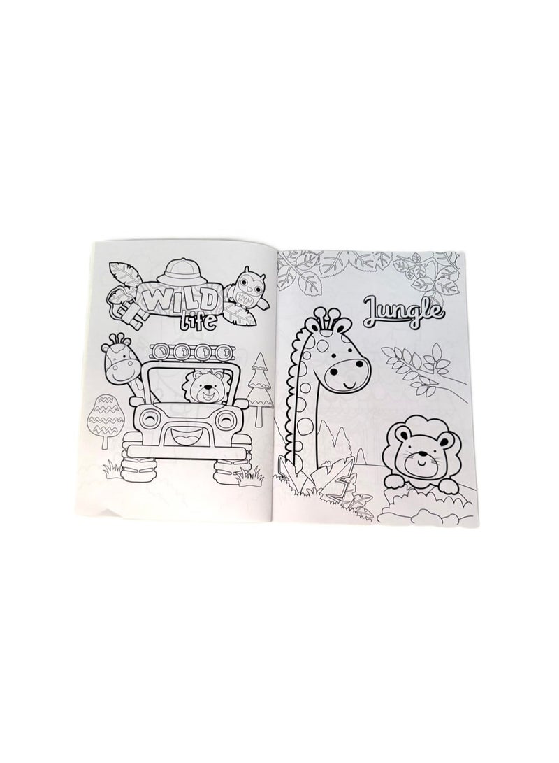 ARCO STORE Children's Coloring & Activity Book Set - Princess, Animals, Draw & Color, Super Pad (4 Books) - Image 2