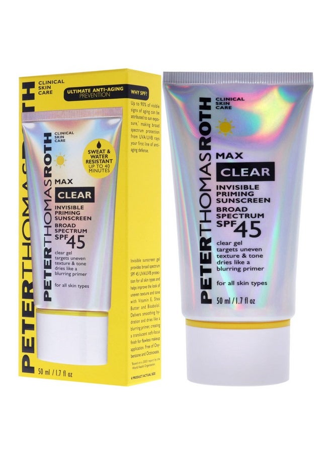 PETER THOMAS ROTH Peter Thomas Roth | Max Clear Invisible Priming Sunscreen Broad Spectrum SPF 45 | Makeup Primer with SPF, Water-Resistant Sunscreen Gel with Silky Finish, 1.7 fl. oz.  - Image 4