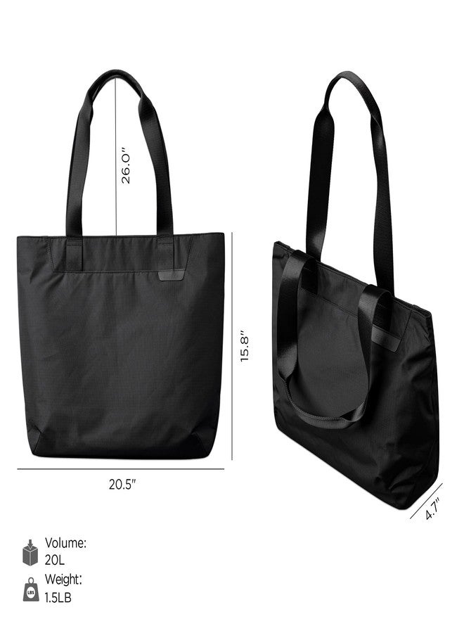 ALPAKA Elements Tote 20 L - Spacious Interior Tote Bag with Foldable,Semi-padded Sleeve fits 16" Laptop, Built In Bottle Pocket,Magnetic Closure,Waterproof Fabric,Carabiner Loops,Black Axoflux 210D - Image 3