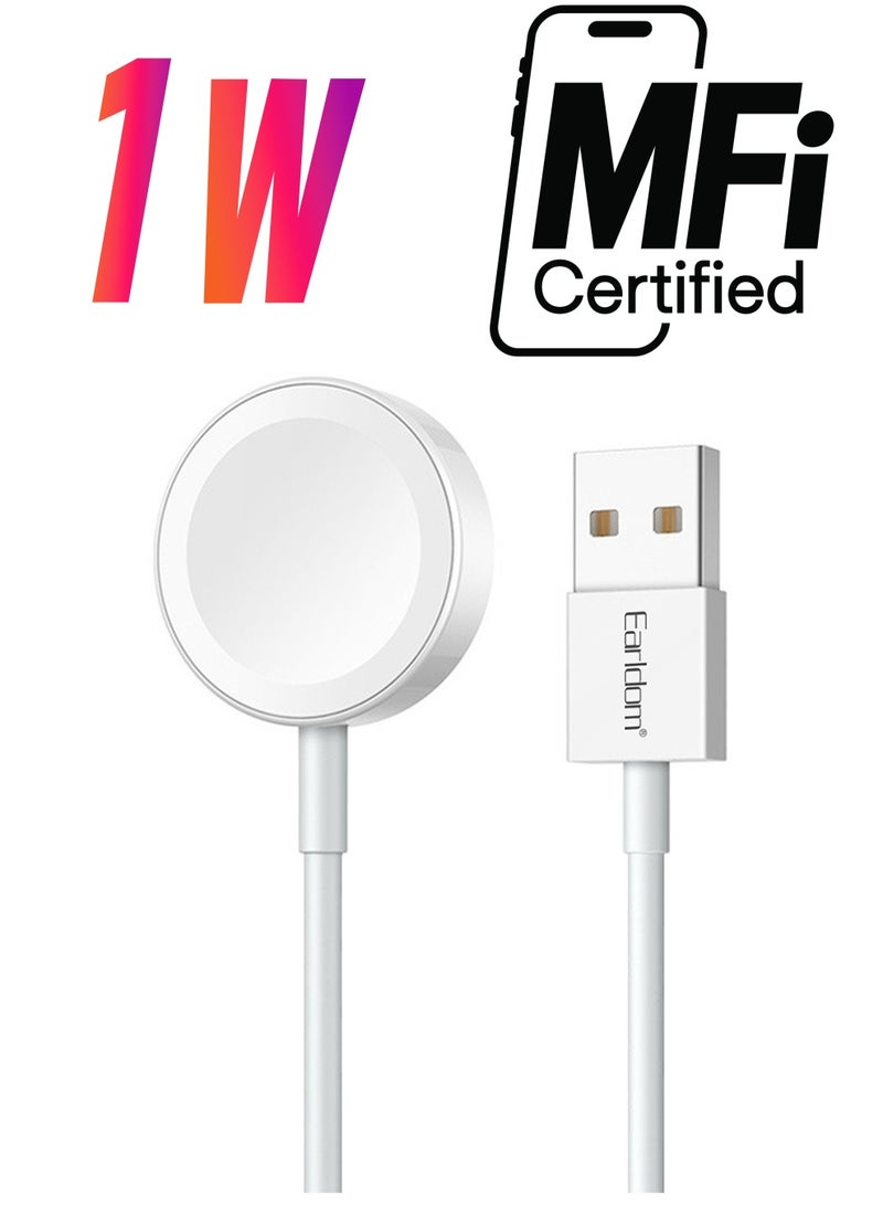 كابل الشحن اللاسلكي ET-WC21 الجديد لساعات آبل – 5V/0.35A، بطول 1.0م، أبيض (الموديل 40236) - Image 1