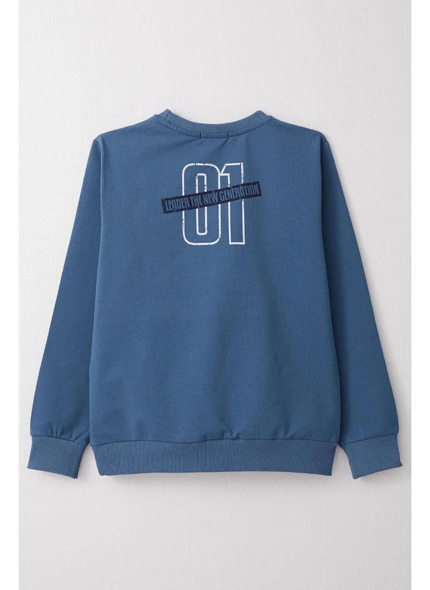 Breeze Boy's Sweatshirt Text Printed 4-8 Years, Indigo
