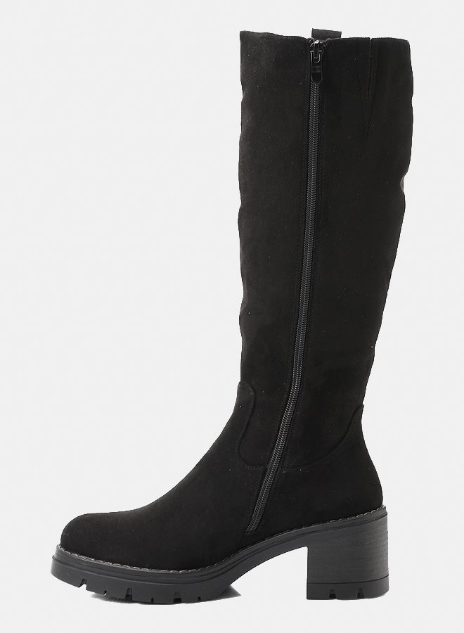 Dejavu Shoes GER-DVTX-009 Knee High Suede Full Zipper Closure Black Boot  For Women - Image 4