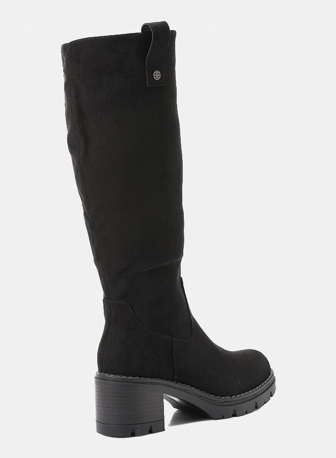 Dejavu Shoes GER-DVTX-009 Knee High Suede Full Zipper Closure Black Boot  For Women - Image 3