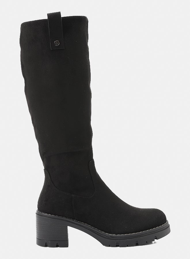 Dejavu Shoes GER-DVTX-009 Knee High Suede Full Zipper Closure Black Boot  For Women - Image 2
