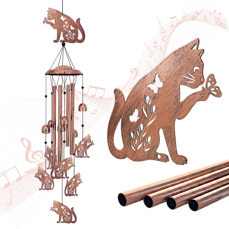 EZTZEN Cat Wind Chimes for OutsideCat Gifts for WomenMenSympathy GiftMemorialFestival Birthday Gifts Metal windchimes OutdoorsIndoorsPatioGarden DecorYard DecorPorch - Image 2