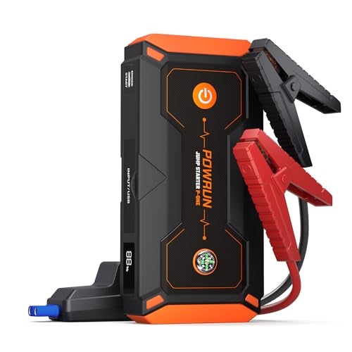 Powrun P-ONE Jump Starter, 2000A Portable Jump Box - Car Jump Starter Battery Pack for up to 8.0L Gas and 6.5L Diesel Engines, 12V Battery Jump Starter with Carry Case (Orange) - Image 1
