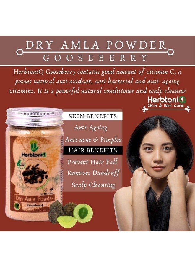 Herbtoniq 100% Natural Dry Amla, Harad And Shikakai Powder For Dandruff, Frizzy Hair, Damaged Hair, Intensive Hair Care Pack (400 Gram) - Image 2