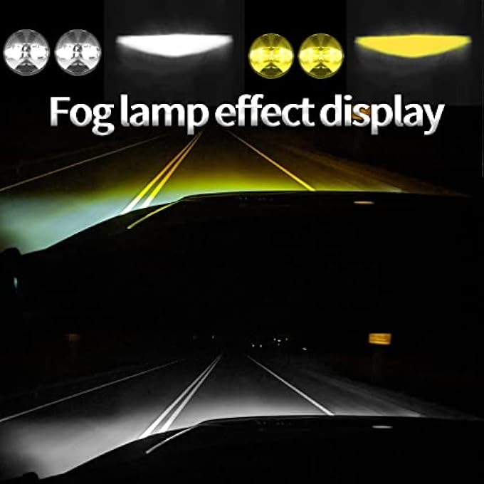 ريحني مصابيح ضباب LED ثنائية اللون مُحسّنة لسيارات فورد F150 موديلات 2006-2014، فورد رينجر موديلات 2008-2011، فورد إكسبيديشن موديلات 2007-2014، مصابيح ضباب للسائق والراكب - Image 3