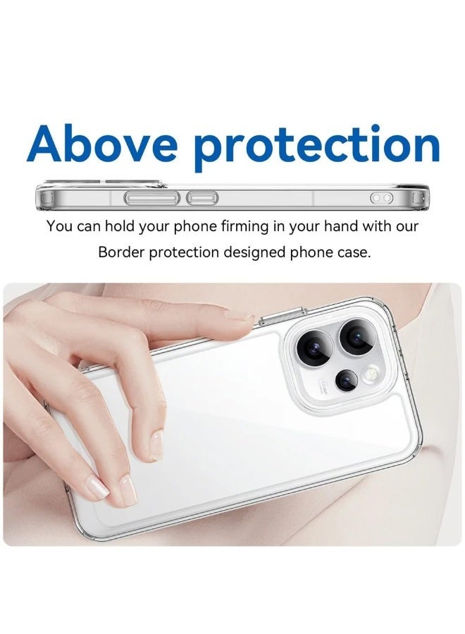 Clear Case for OPPO Reno 15 Pro Max, Colorful Hard Acrylic Transparent Back Cover Soft TPU Edge Thickened Anti-Fall Shockproof Cover for OPPO Reno15 Pro Max - Image 4