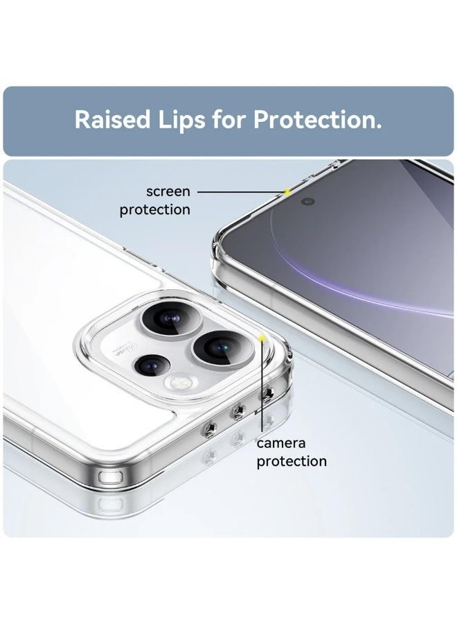 Clear Case for OPPO Reno 15 Pro Max, Colorful Hard Acrylic Transparent Back Cover Soft TPU Edge Thickened Anti-Fall Shockproof Cover for OPPO Reno15 Pro Max - Image 3