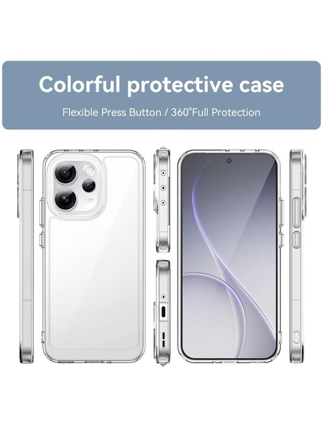 Clear Case for OPPO Reno 15 Pro Max, Colorful Hard Acrylic Transparent Back Cover Soft TPU Edge Thickened Anti-Fall Shockproof Cover for OPPO Reno15 Pro Max - Image 2