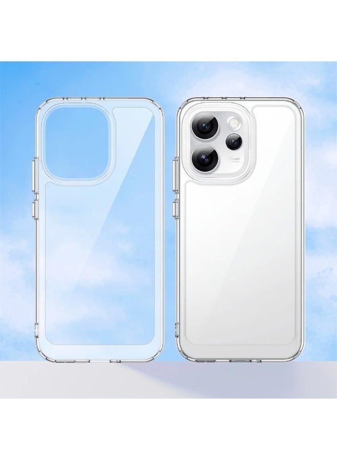 Clear Case for OPPO Reno 15 Pro Max, Colorful Hard Acrylic Transparent Back Cover Soft TPU Edge Thickened Anti-Fall Shockproof Cover for OPPO Reno15 Pro Max - Image 1