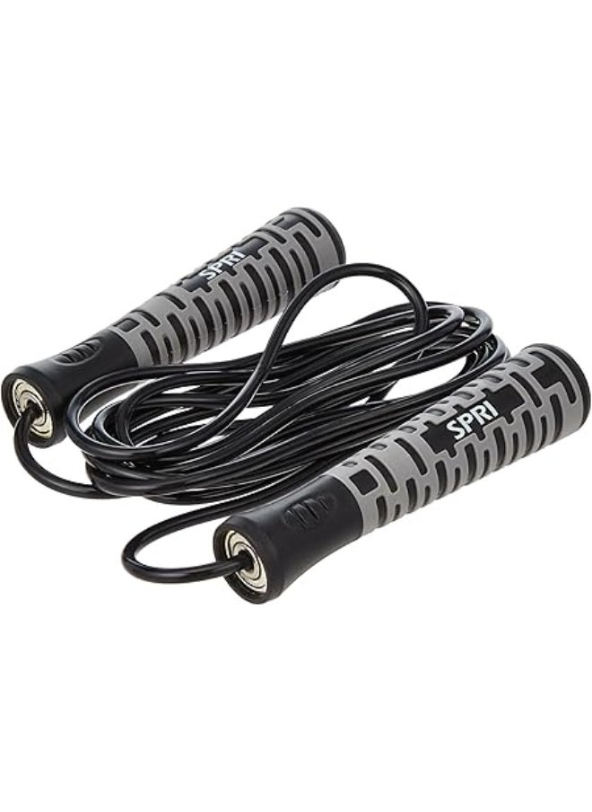 SPRI Sure‑Grip Adjustable Speed Rope – 9 ft Kink‑Free Jump Rope with Sure‑Grip Foam Handles