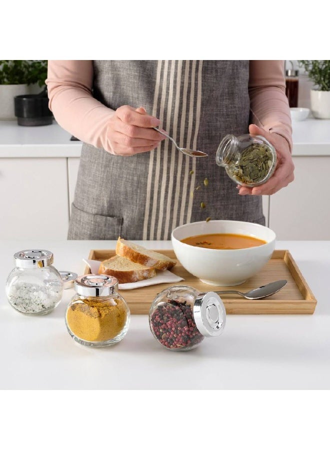 NAMA 4 Piece Glass Spice Jars for Kitchen with Airtight Lid - 4 Piece Spice and Seasoning Set - Glass Spice Jar Set - Tall Glass Storage Container Set for Spices and Pulses - Transparent Airtight Spice Jars for Kitchen, Sugar, Coffee - 4 Pieces Topless Jars and Salt for Kitchen Food Storage, Tea, Coffee, Sugar, and Salt - Image 2