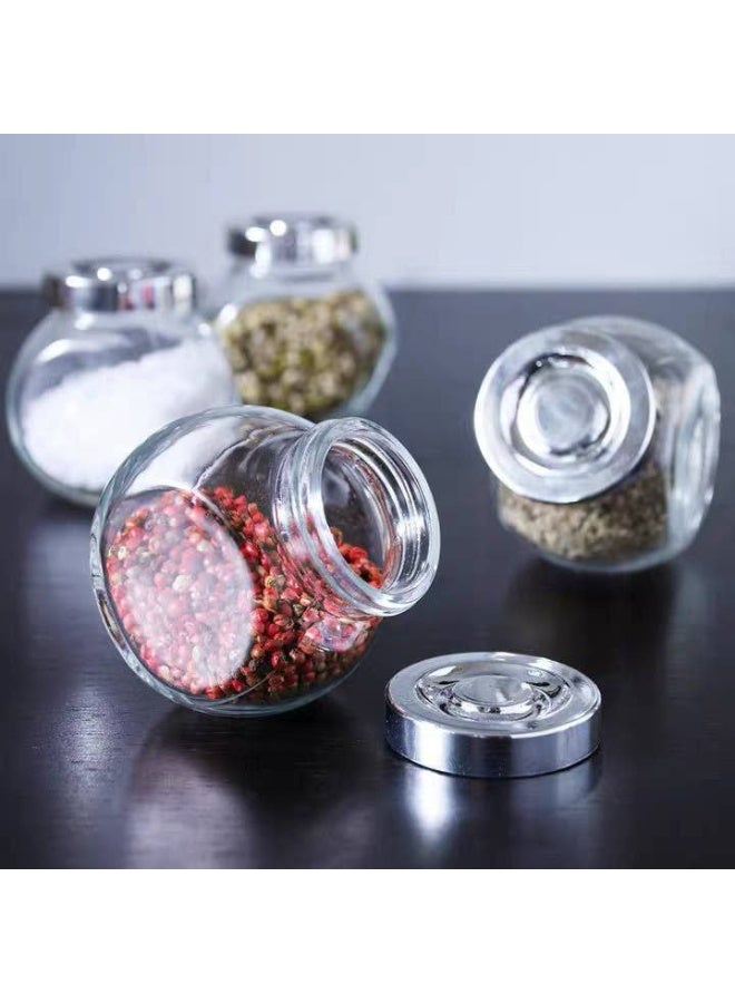 NAMA 4 Piece Glass Spice Jars for Kitchen with Airtight Lid - 4 Piece Spice and Seasoning Set - Glass Spice Jar Set - Tall Glass Storage Container Set for Spices and Pulses - Transparent Airtight Spice Jars for Kitchen, Sugar, Coffee - 4 Pieces Topless Jars and Salt for Kitchen Food Storage, Tea, Coffee, Sugar, and Salt - Image 3