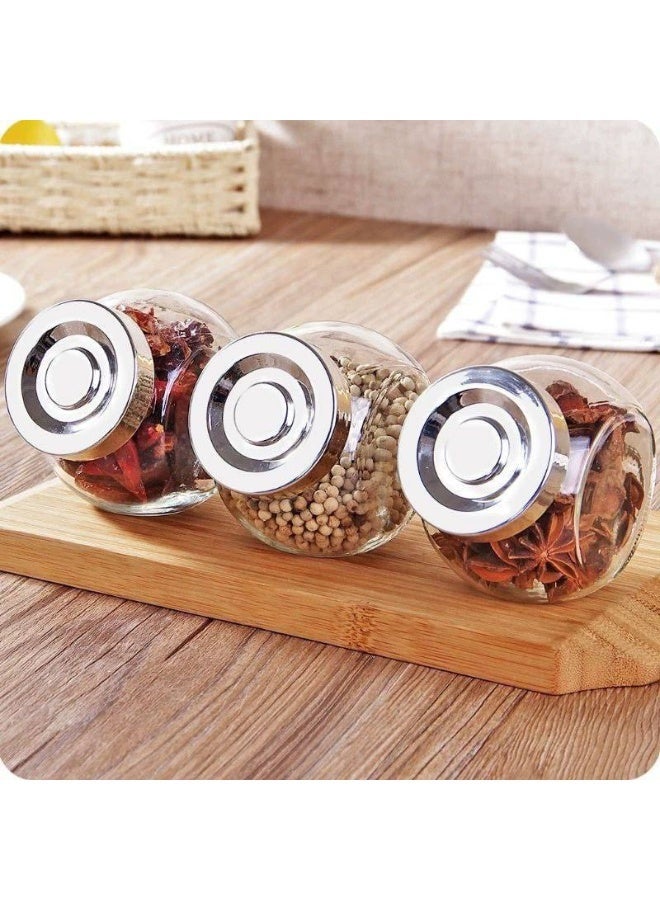 NAMA 4 Piece Glass Spice Jars for Kitchen with Airtight Lid - 4 Piece Spice and Seasoning Set - Glass Spice Jar Set - Tall Glass Storage Container Set for Spices and Pulses - Transparent Airtight Spice Jars for Kitchen, Sugar, Coffee - 4 Pieces Topless Jars and Salt for Kitchen Food Storage, Tea, Coffee, Sugar, and Salt - Image 5