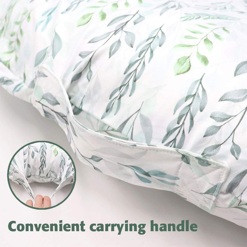 DILIMI Transform Your Babys Lounger and Nursing Pillow with Our Stylish Green Leaf Covers Soft Durable and Easy to Clean - Image 2