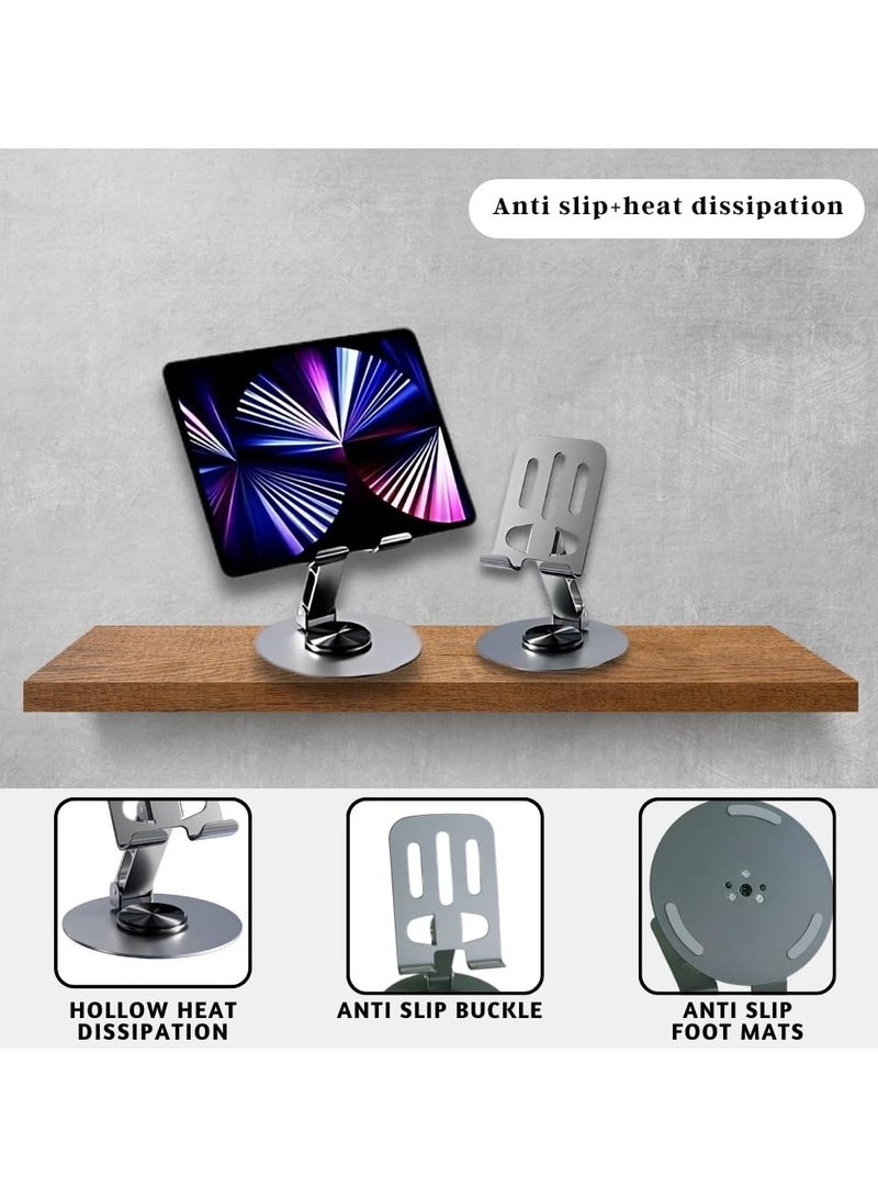 Mobile Stand For Table Made By Aluminium Metal Tablet Stand Table Top 360° Rotational And Foldable. Charging Point Compatible - Image 4