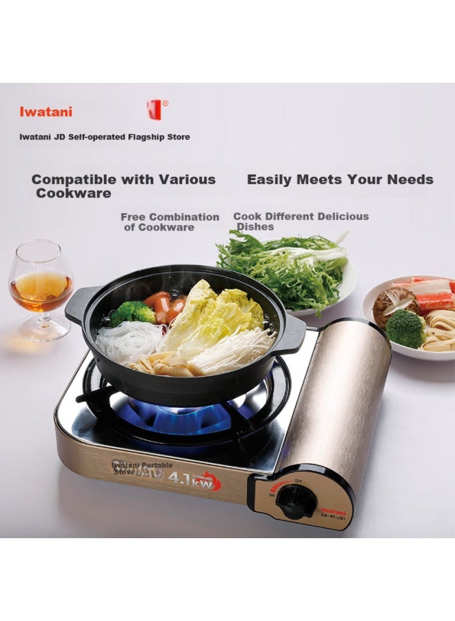 Iwatani Portable Cassette Stove 4.1kw High Power Outdoor Camping Bbq Gas Single Burner Za-41 - Image 2