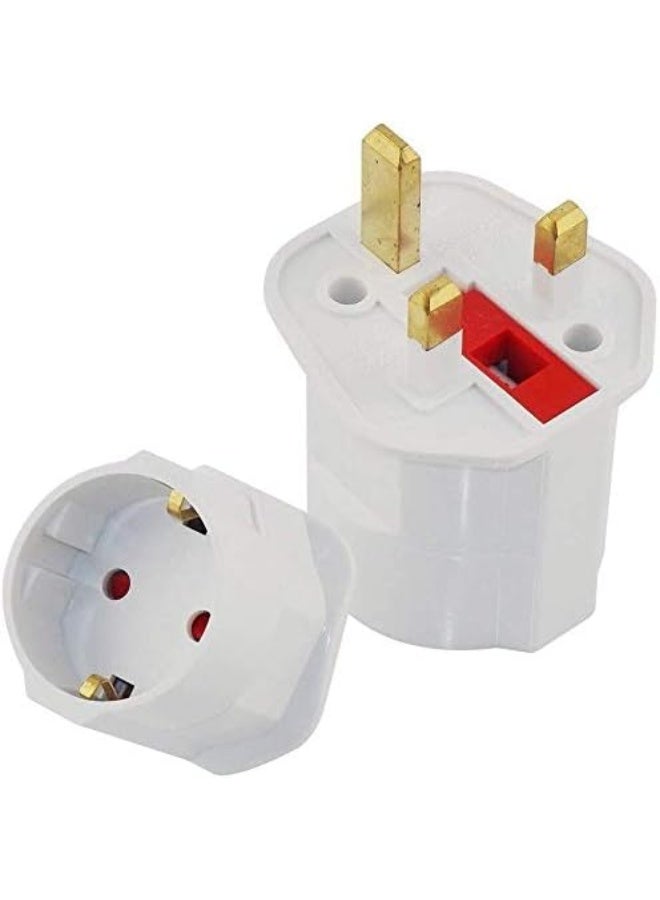 Royal Apex Eu To Uk Plugs Adapter British Plug To Eu Schuko Female Plugs Power Converter 2 Pin Socket Eu To Uk Travel Adapter 13A 250V Bs1362 Fused Pack Of 5 Pcs  - Image 2