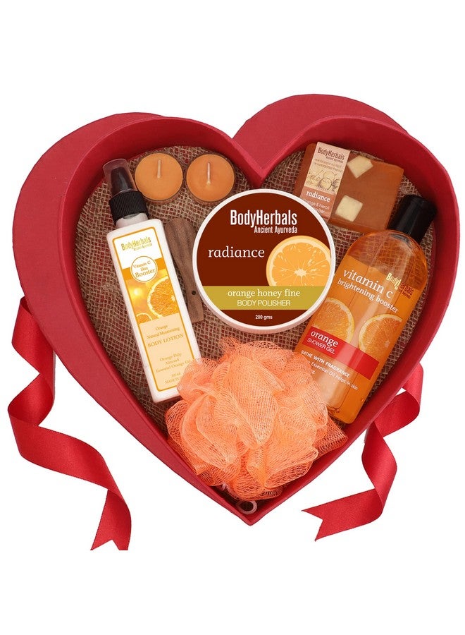 BodyHerbals Orange Signature Skin Care Gift Set For Women And Men - Bath And Bodycare Luxury Gift Hamper - Pampering Kit For All Occassions - Premium Packaging - Unisex - Set Of 6 Pcs - Gift For Birthdays, Anniversary And Special Celebrations - Image 1