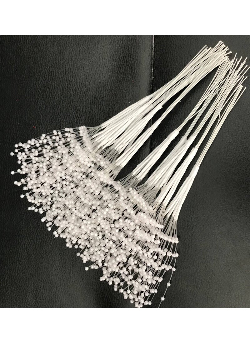 SYOSI - Beaded Trim String Pearl Stick Pearl Garland Beads Wreath Wedding Pearl Bridal Bouquet Party Decor Beaded Strand for Wedding Party Table Decor Crafts DIY Accessories 200 Pieces - Image 1