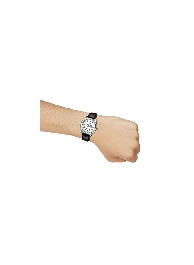 كاسيو Men's Leather Analog Quartz Watch MTP-V006L-7BUDF - 38 mm - Black - Image 4
