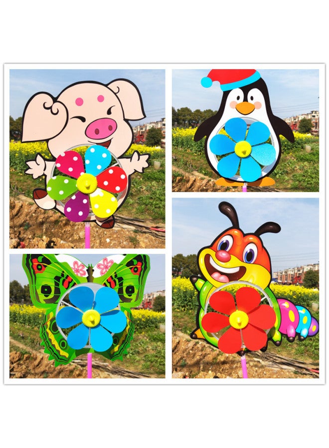 Children's Cartoon Big Windmill Toy Outdoor Large Thickened Tear Unbreakable Thickened Plastic Decoration Activity Stall-Color:Zodiac Windmill (Caterpillar) - Image 2