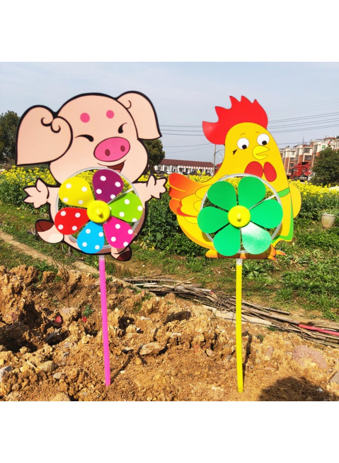 Children's Cartoon Big Windmill Toy Outdoor Large Thickened Tear Unbreakable Thickened Plastic Decoration Activity Stall-Color:Zodiac Windmill (Caterpillar) - Image 3