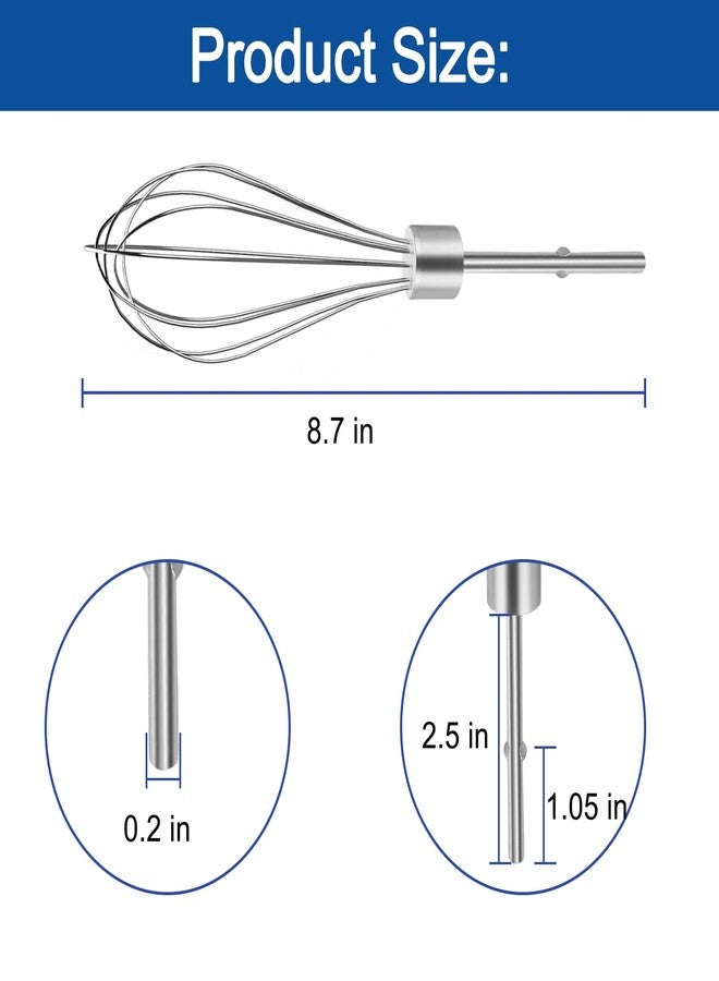 RO6G Hand Mixer Whisk for Kitchenaid Hand Mixer Attachments KHMPW,KHM7210, KHM512, KHM3, KHM5, W10720799 Stainless Steel Kitchenaid Whisks Attachments - 2 Pack - Image 3