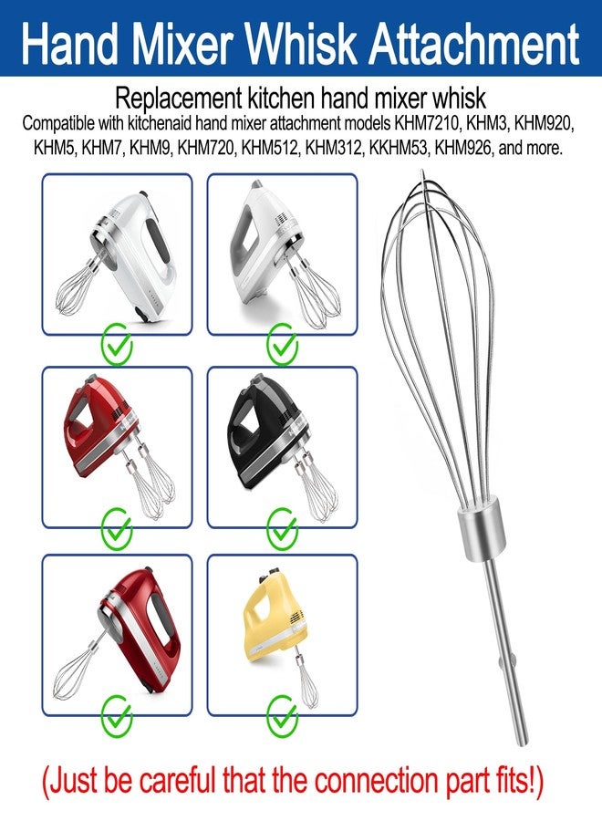 RO6G Hand Mixer Whisk for Kitchenaid Hand Mixer Attachments KHMPW,KHM7210, KHM512, KHM3, KHM5, W10720799 Stainless Steel Kitchenaid Whisks Attachments - 2 Pack - Image 2