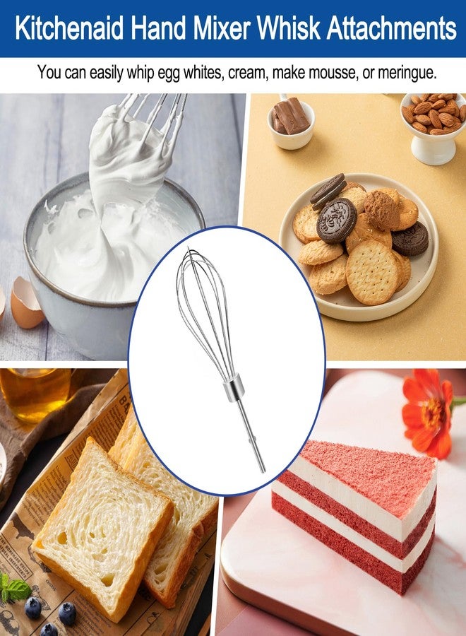 RO6G Hand Mixer Whisk for Kitchenaid Hand Mixer Attachments KHMPW,KHM7210, KHM512, KHM3, KHM5, W10720799 Stainless Steel Kitchenaid Whisks Attachments - 2 Pack - Image 4
