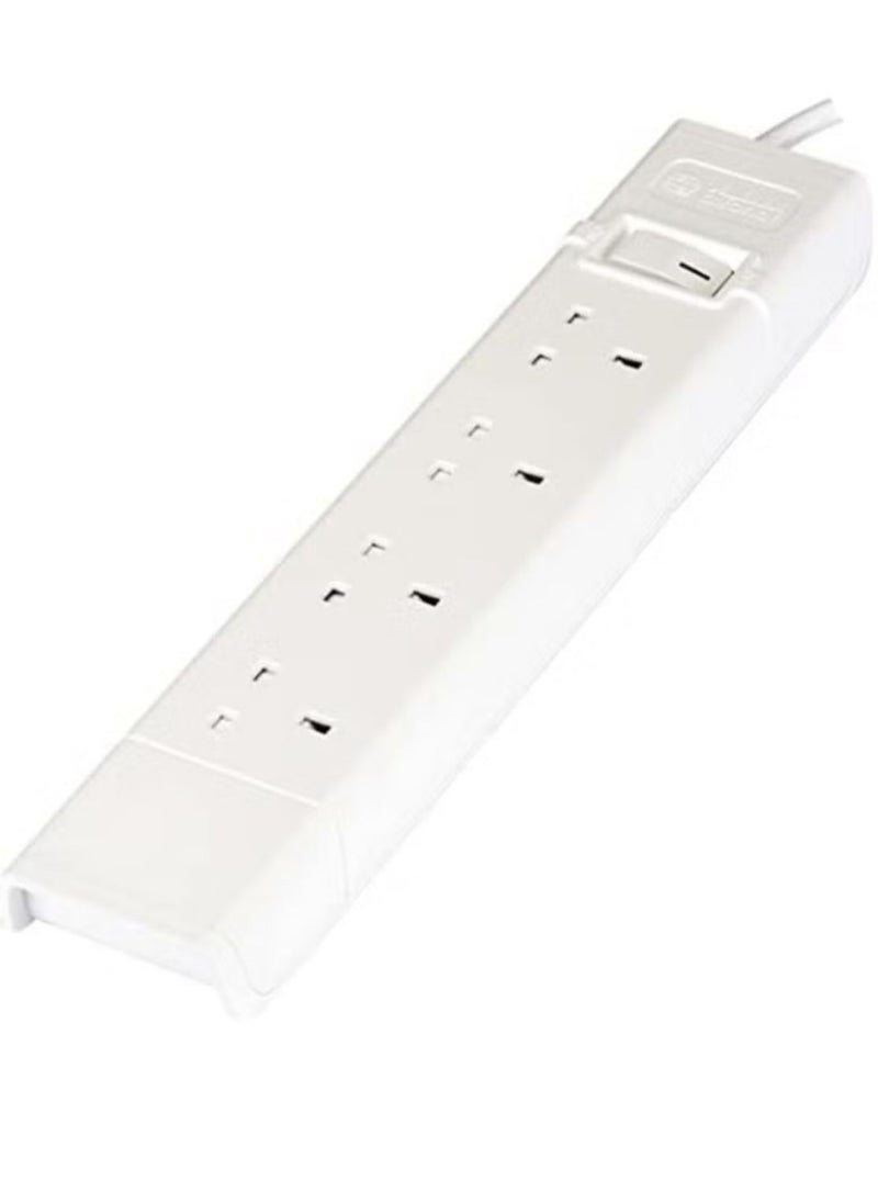 alfanar - 4-socket cord extension, 13 amp, white, 5 meters, white, 5 metres - Image 1