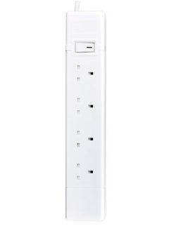 alfanar 4-socket cord extension, 13 amp, white, 5 meters, white, 5 metres  - Image 3