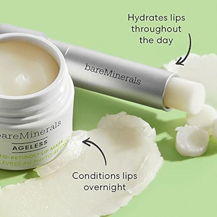 bareMinerals Ageless Phyto-Retinol Lip Mask with Plant-Based Retinol Alternative + Hyaluronic Acid, Leave-On Lip Sleeping Mask, Vegan - Image 5