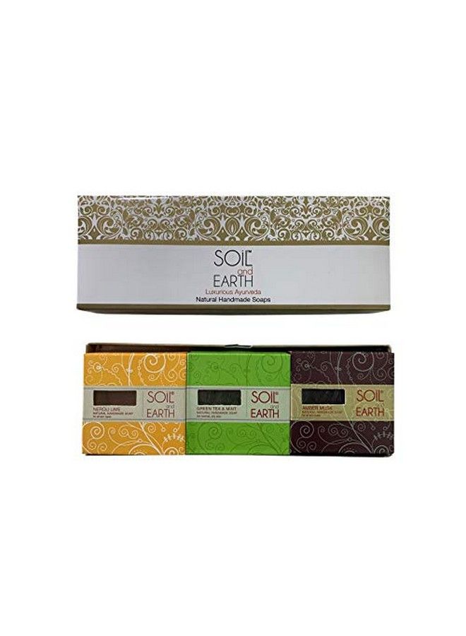 Soil And Earth Handmade Natural Coldpressed Soap Gift Box Neroli Green Tea Amber No Silicones & Parabens 3 X 125 Gm/ 4.4 Oz. - Image 4
