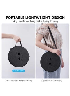 NAFEH Retractable Folding Stool Portable Retractable Stool Outdoor Safe Stable Folding 30x10x5cm Outdoor PP Folding Telescopic Stool Pure Black  - Image 4