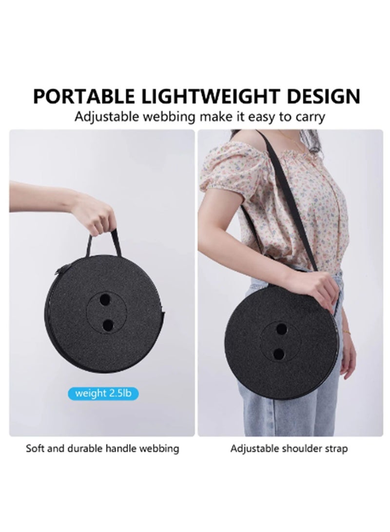 NAFEH Retractable Folding Stool Portable Retractable Stool Outdoor Safe Stable Folding 30x10x5cm Outdoor PP Folding Telescopic Stool Pure Black - Image 4