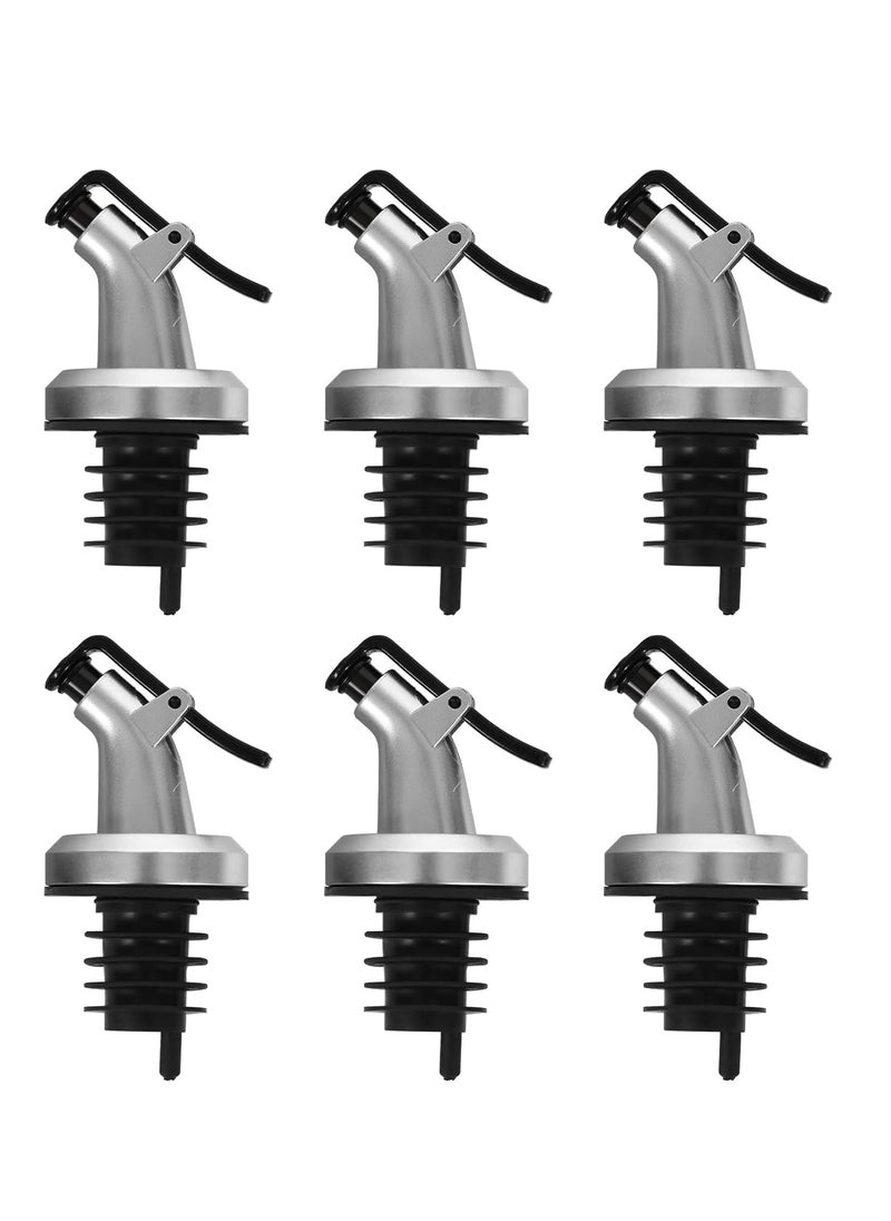 Bukela - 6 PCS Silver Oil Dispenser Spout, Olive Oil Dispenser Spout for Bottle Stopper Spout Cap Leakproof for Oil Vinegar Olive Oil Salad Wine Set - Image 1