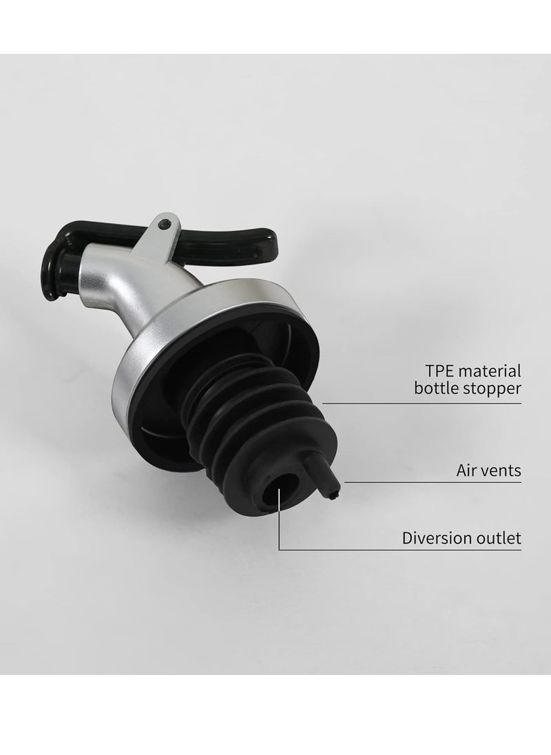 Bukela - 6 PCS Silver Oil Dispenser Spout, Olive Oil Dispenser Spout for Bottle Stopper Spout Cap Leakproof for Oil Vinegar Olive Oil Salad Wine Set - Image 1
